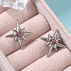 Rhinestone Star Clip-on Earrings EJEW-B116-01P-03-3