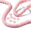 Flat Round Handmade Polymer Clay Beads CLAY-R067-10mm-18-5
