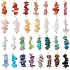 30Pcs 304 Mixed Gemstone Chip Beaded Connector Charms PALLOY-BM00004-1