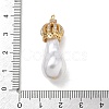 Brass Micro Pave Clear Cubic Zirconia and Creamy White Imitation Pearl Pendants KK-A300-13A-G-3