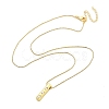 Brass & Plastic Pearl Letter Pendant Box Chain Necklaces for Women NJEW-U017-01G-09-3