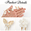 Alloy with Plastic Beads Hair Sticks for Women Girls OHAR-WH20010-08G-5