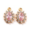 Real 18K Gold Plated Brass Micro Pave Cubic Zirconia Charms ZIRC-Z023-04E-NR-2