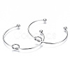 Tarnish Resistant 304 Stainless Steel Love Knot Cuff Bangle Making MAK-S073-001P-1