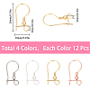 48Pcs 4 Colors 316L Surgical Stainless Steel Hoop Earring Findings STAS-SC0008-51-2