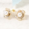 Brass Micro Pave Cubic Zirconia Enamel Stud Earrings CU-CBABA66-12B-G-2