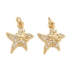 Brass Micro Pave Clear Cubic Zirconia Charms KK-Q085-02E-G-1