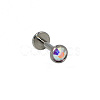 G23 Titanium Cubic Zirconia Flat Round 17 Gauge Threadless Labrets for Women Men WG1F07B-06-2
