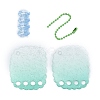 Gradient Glitter Plastic Loose Leaf DIY Disc Keychain ZXFQ-WH0001-06C-1