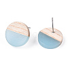 Transparent Resin & Wood Stud Earrings EJEW-N017-003A-D01-2