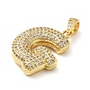 Brass Micro Pave Cubic Zirconia Pendants KK-E061-03G-07-2