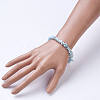 Natural Larimar Beaded Bracelets X-BJEW-JB02681-01-4