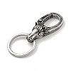 Tibetan Style 316 Surgical Stainless Steel Fittings with 304 Stainless Steel Key Ring FIND-Q101-09AS-02-2