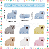 12Pcs 6 Colors Bear Food Grade Eco-Friendly Silicone Focal Beads SIL-SC0001-89-2