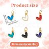 24Pcs 6 Colors Enamel Charms KK-HY0003-96-2