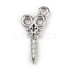 Brass Micro Pave Clear Cubic Zirconia Pendants KK-L238-19P-1