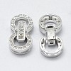 Anti-Tarnish Rhodium Plated 925 Sterling Silver Cubic Zirconia Watch Band Clasps STER-F037-124P-2