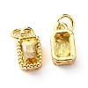 Real 18K Gold Plated Brass Inlaid Cubic Zirconia Charms ZIRC-L100-075G-06-2