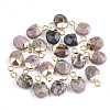 Electroplate Natural & Synthetic Gemstone Charms G-S344-09-M-2
