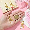 Alloy Enamel Flower Pendant Decorations HJEW-YW00003-8