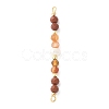 Faceted Round Natural Carnelian & Red Jasper & Potato Natural Cultured Freshwater Pearl Beaded Connector Charms PALLOY-JF03531-01-1