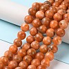 Natural Orange Calcite Beads Strands G-E576-74D-2