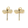 Brass Micro Pave Clear Cubic Zirconia Pendants CU-CBA03AF-08G-01-1