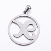 Non-Tarnish 304 Stainless Steel Pendants STAS-K162-077P-2