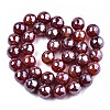 Electroplate Natural Agate Beads Strands G-T131-55-08-2