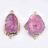 Electroplate Natural Druzy Agate Links connectors G-T112-07E-2