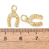 Brass Micro Pave Clear Cubic Zirconia Charms CU-E003-08G-3