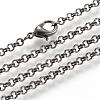 Iron Rolo Chains Necklace Making MAK-R015-60cm-B-1