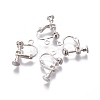 Rack Plated Brass Screw Clip-on Earring Findings KK-P169-04S-1
