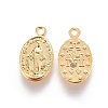 Tibetan Style Virgin Mary Alloy Oval Pendants TIBEP-D905-G-2