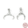 Anti-Tarnish Rhodium Plated 925 Sterling Silver Micro Pave Cubic Zirconia Pendant Bails STER-P034-35P-4