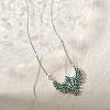 Hip-hop Style Brass Micro Pave Green Cubic Zirconia Wing Pendant Necklaces TE8910-2-1