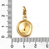 Flat Round 304 Stainless Steel Rhinestone Pendants Decoration STAS-R159-53G-4
