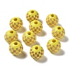 Wood Laser Engraved Tartan Beads WOOD-I011-01B-04-2