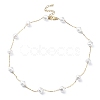 ABS Plastic Imitation Pearl Beaded Chain Necklaces NJEW-JN04329-1