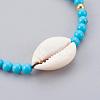 Synthetic Turquoise(Dyed) Braided Bead Bracelets BJEW-JB04078-01-2