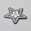 Star Plastic Pearl with Rhinestone Cloth Sew on Appliques PATC-WH0008-137-2