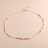 Natural Freshwater Pearl Rice & Natural Rhodonite Faceted Round Beaded Necklaces FS-WG15240-05-1