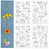 4 Sheets 11.6x8.2 Inch Stick and Stitch Embroidery Patterns DIY-WH0455-131-1