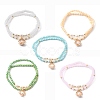 Faceted Glass Bead Stretch Bracelets BJEW-JB05488-1