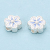 925 Sterling Silver Enamel Beads STER-T008-35B-2