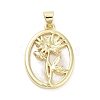 Rack Plating Brass Pave Shell Pendants KK-Z064-28G-05-1