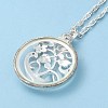 Alloy Flower & Glass Magnifying Pendant Necklace for Women MAGL-PW0001-01S-3