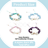 8Pcs 4 Styles Natural Gemstone Chip Braided Bead Bracelets BJEW-MA00001-2