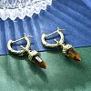 Natural Tiger Eye Hoop Earrings EJEW-P306-01G-09-2