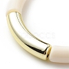 Acrylic Curved Tube Beaded Stretch Bracelet for Women BJEW-JB08439-05-5